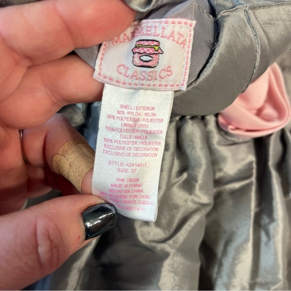 Marmellata Classics kids gray chiffon dress size 3t - Picture 3 of 6